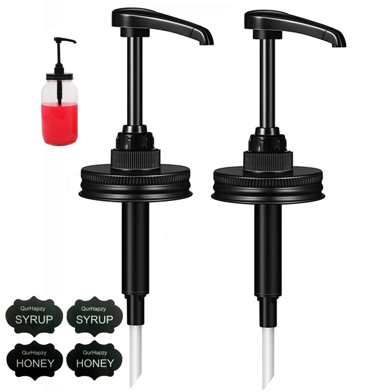 QurHapzy Honey  Maple  Syrup Mason Jar Dispenser Pumps Use for 275 Inch Regular Mouth Stainless Steel Cap ande Food Safety Jam PumpSuitable for CoffeeKetchupetcNO JAR No Rust