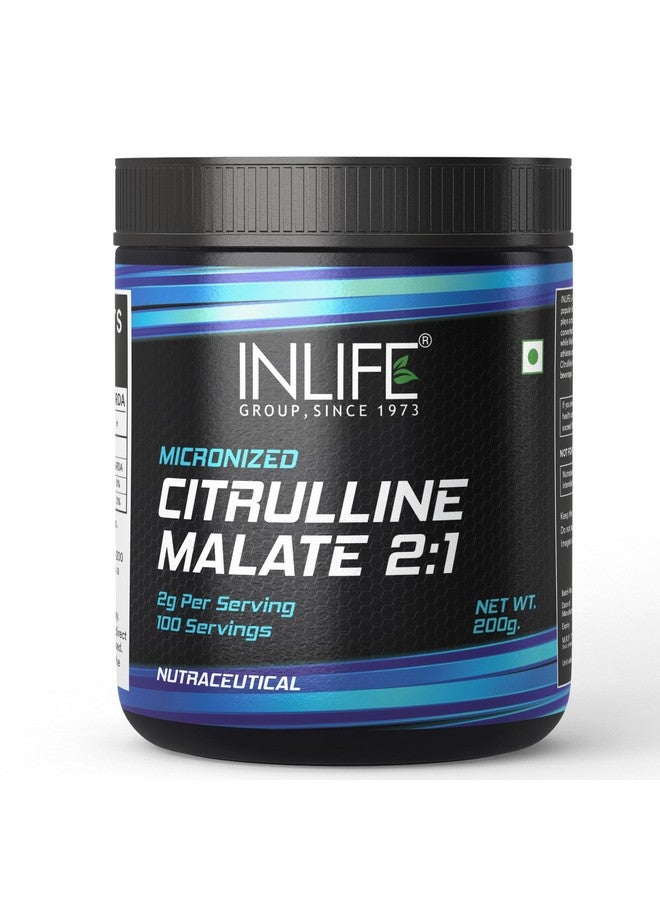 Inlife مسحوق L سيترولين من INLIFE 2000 ملغ | يعزز أكسيد النيتريك، مكملات ما قبل التمرين للرجال والنساء - بدون نكهة - 100 حصة - 200 جرام - Image 1
