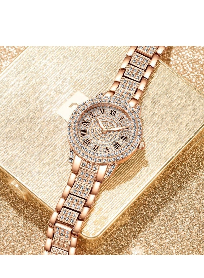 كيلا ساعة نسائية أنيقة مقاومة للماء باللون الوردي وماس - Image 3