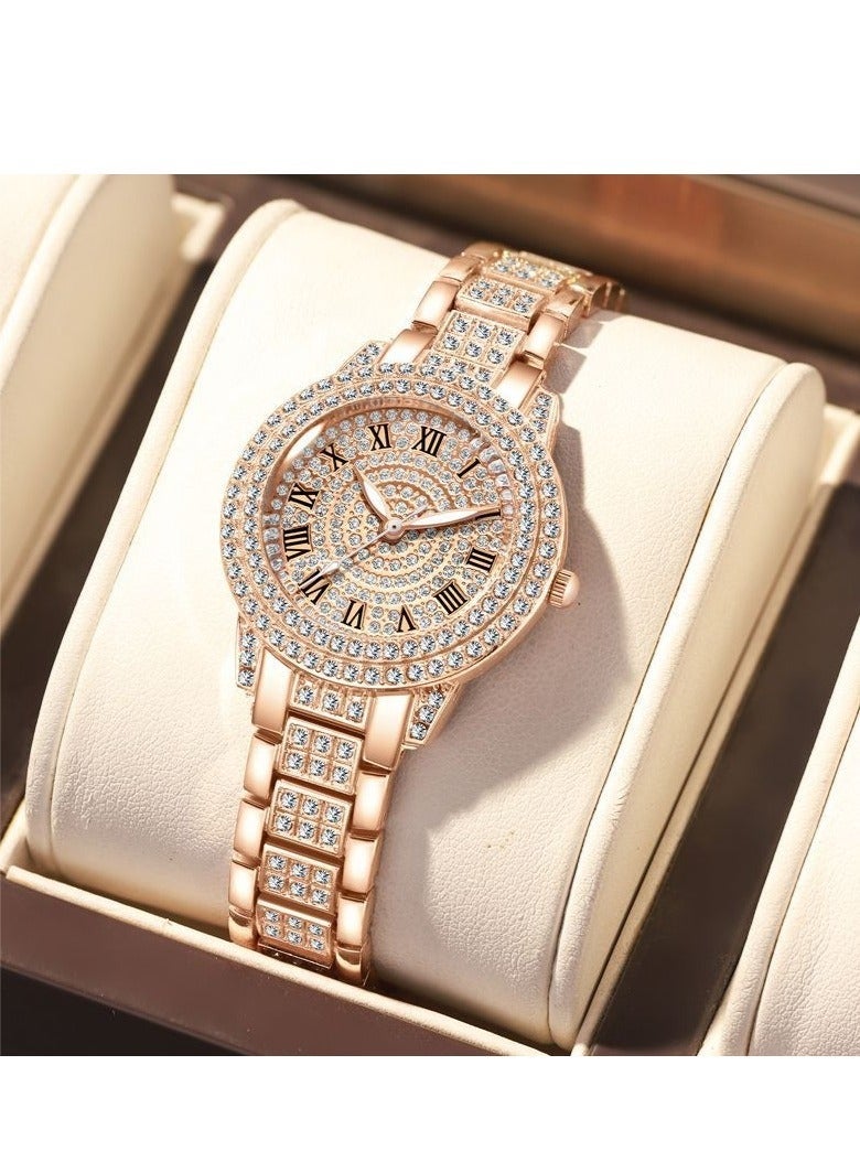 كيلا ساعة نسائية أنيقة مقاومة للماء باللون الوردي وماس - Image 1