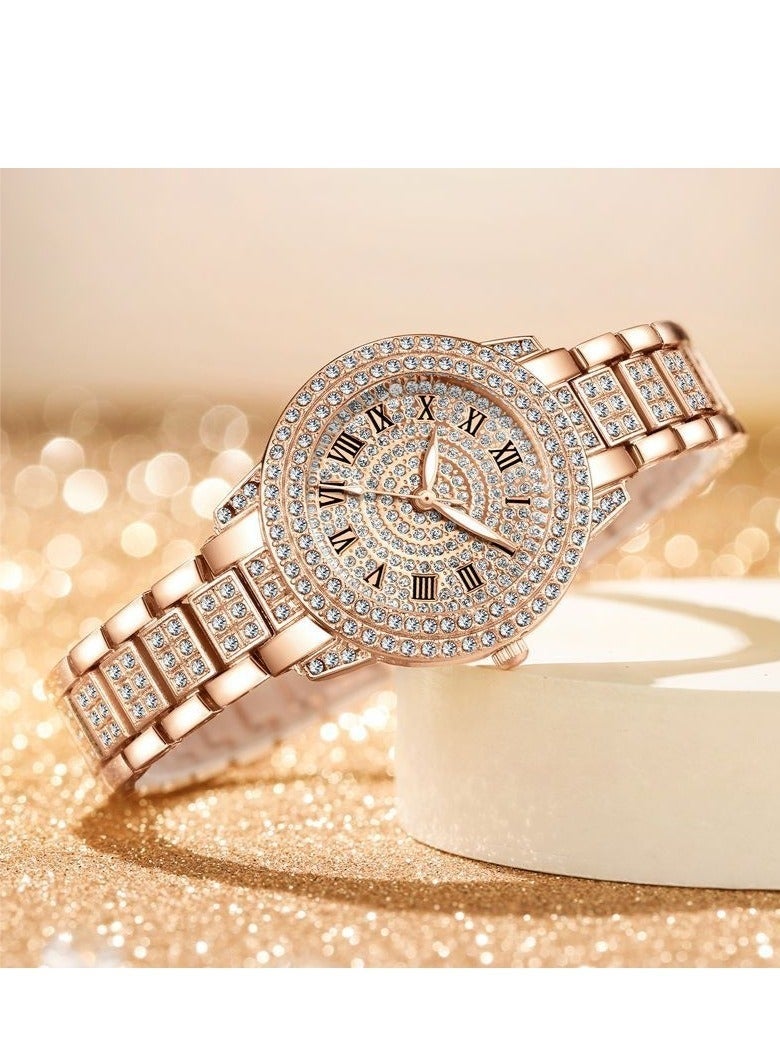 كيلا ساعة نسائية أنيقة مقاومة للماء باللون الوردي وماس - Image 2