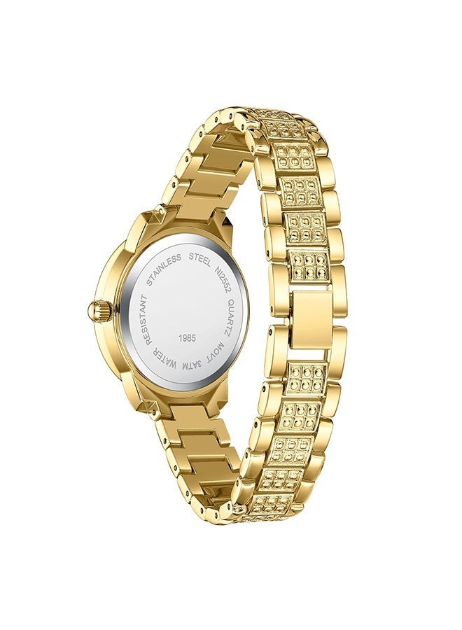 Bukela Women Wrist Watches Women's Watch for Girls Miss Ladies Diamond Studded with Stylish Girlfriend Watches（Golden） - Image 3
