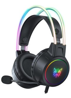 سماعة رأس سلكية X15 برو للألعاب ذات الرأسين المزدوجين ومانع الضوضاء RGB من أوديوفونس ألامبريكوس
