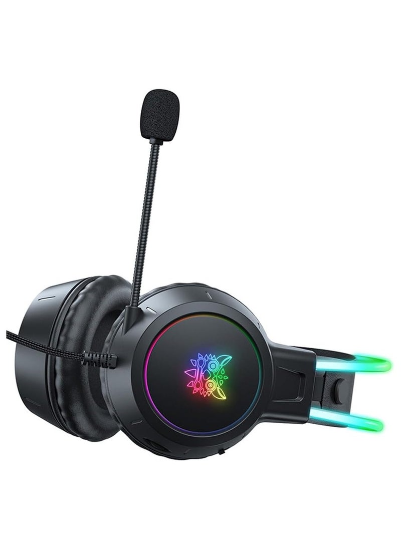 أونيكوما - سماعة رأس سلكية X15 برو للألعاب ذات الرأسين المزدوجين ومانع الضوضاء RGB من أوديوفونس ألامبريكوس - Image 1