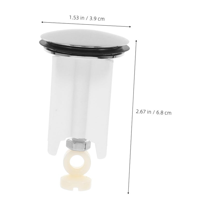 Chrome Plated Push Pull Sink Waste Lift Rod Drain Stopper for Bathroom Kitchen Basins - Image 3