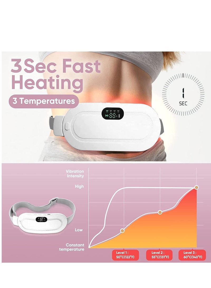 Y&D Period Heating Pad, Cordless Electric Belt, Rapid Pad with 3 Levels and 4 Vibrating Massage Modes, Period/Period, Back or Belly Pain Relief for Women Girls - Image 5