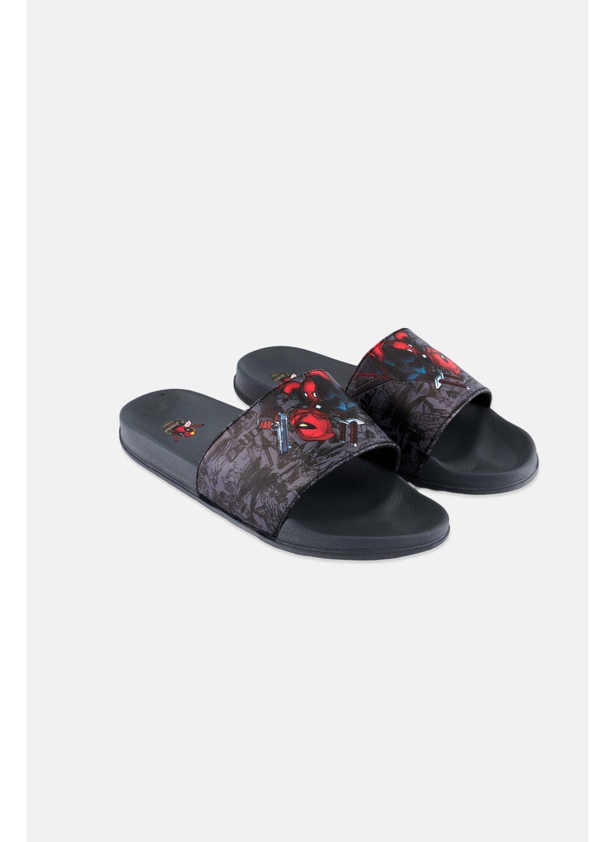 MARVEL Men Graphic Print Slip On Slides, Grey  - Image 1