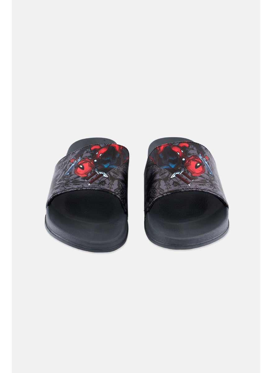 MARVEL Men Graphic Print Slip On Slides, Grey  - Image 4