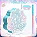 Faccito Mermaid Tail Piata Ocean Supplies Pull String Seashell Fish Piata with Blindfold and Bat for Girls Under The Sea Theme Birthday Party Carnival Activity DecorationsSeashell - Image 4
