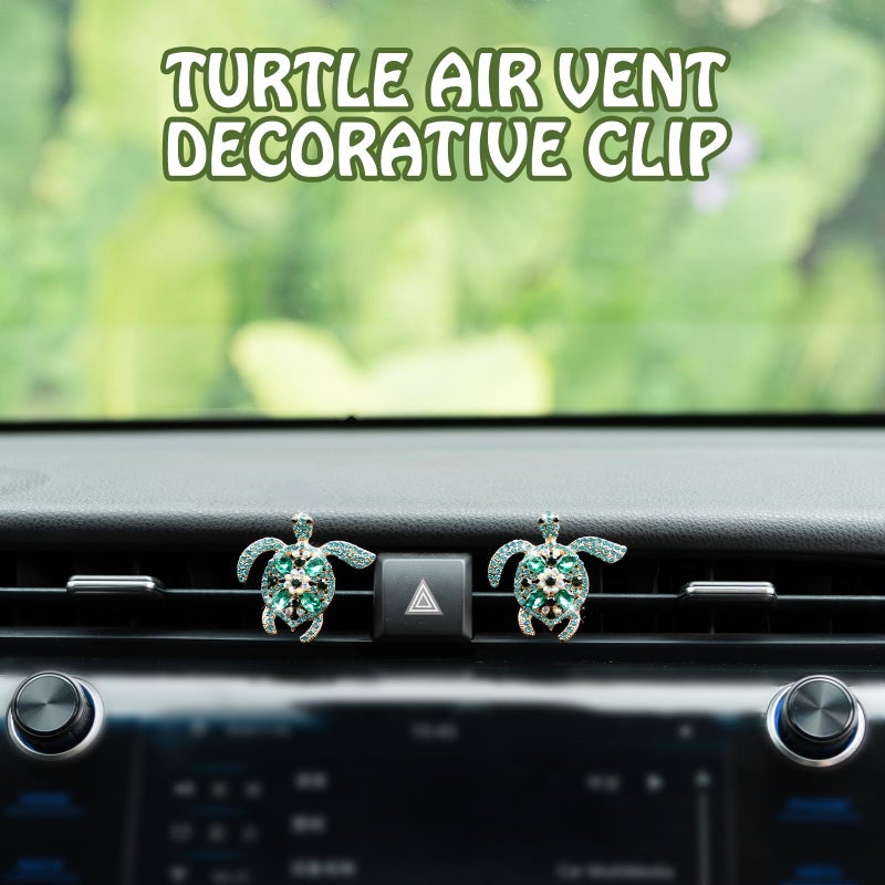 Rislobx 2PCs Bling Turtle Car Air Freshener Vent Clip, Crystal Diamond Vent Clip Decoration - Image 3