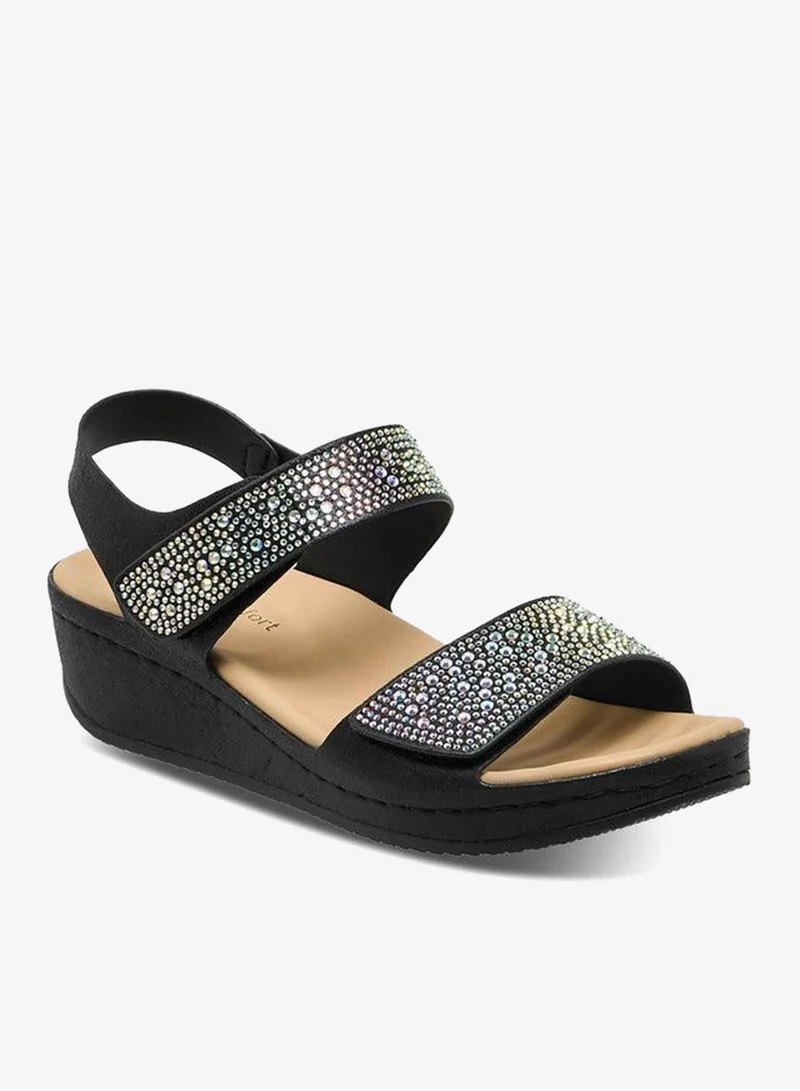 لو كونفورت Women Embellished Hook & Loop Sandals Ramadan Collection