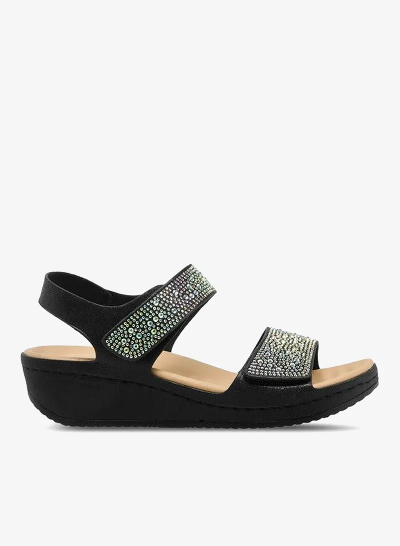 لو كونفورت Women Embellished Hook & Loop Sandals Ramadan Collection