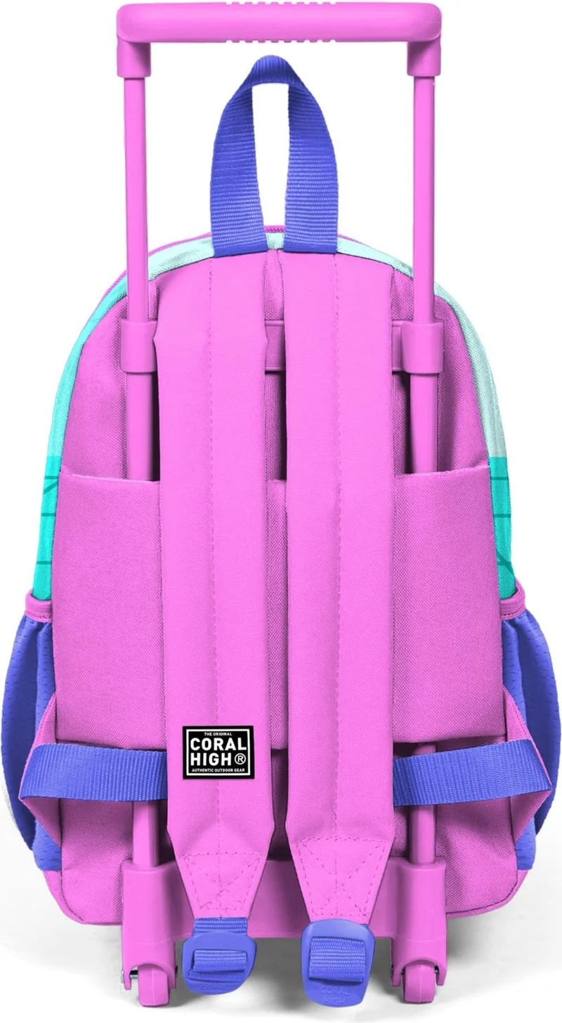 CORAL HIGH Mini Nest Squeegee Backpack Turquoise Pink Ice Cream Cat Pattern Two Compartments 24051
