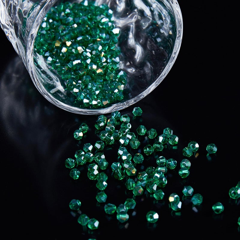Laopottbeads 1100Pcs 4Mm Bicone Crystal Glass Beads For Jewelry Making  Sparkling Mini Beads For Suncatchers  Diy Bracelets & Craft Projects (Malachite Green) - Image 4