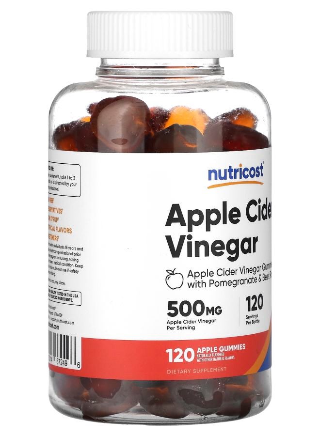 Nutricost Apple Cider Vinegar Gummies Apple 500 mg 120 Gummies - Image 2