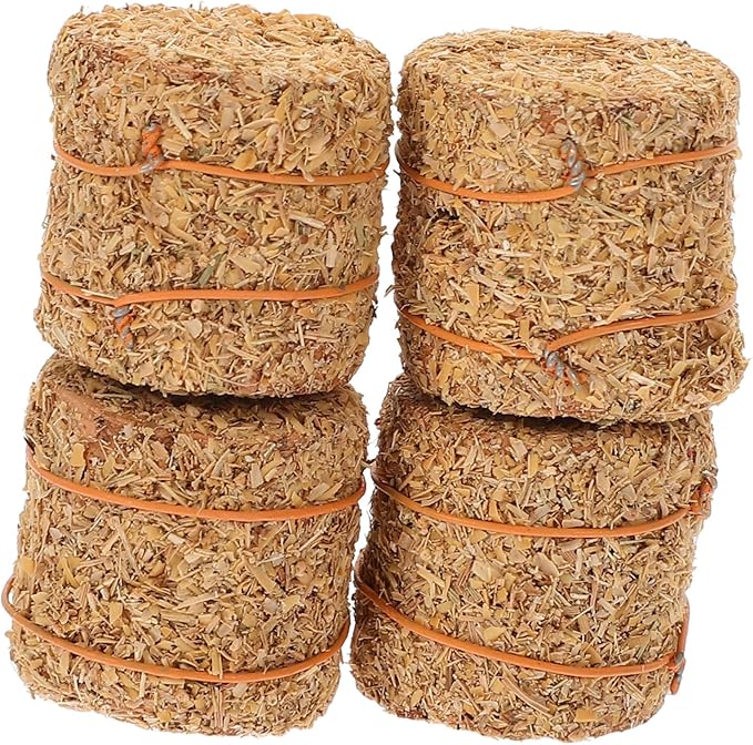 Miniature Realistic Light Brown Hay Bales For Dollhouse Farm Scene DIY Home Decor - Image 1