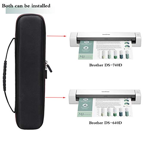 Mchoi Portable EVA Travel Case For Brother DS-740D Duplex/DS-640 Compact Mobile Document Scanner, Black - Image 2