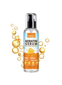 Keratin Hair Serum for  Heat Protectant with Castor Oil Treatment for Frizzy Dry  Damaged Hair  Nourishes and Repairs Hair for Shine and Softness