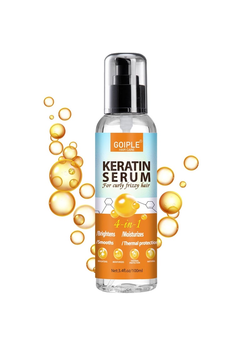 WOZUTUNT - Keratin Hair Serum for  Heat Protectant with Castor Oil Treatment for Frizzy Dry  Damaged Hair  Nourishes and Repairs Hair for Shine and Softness - Image 1