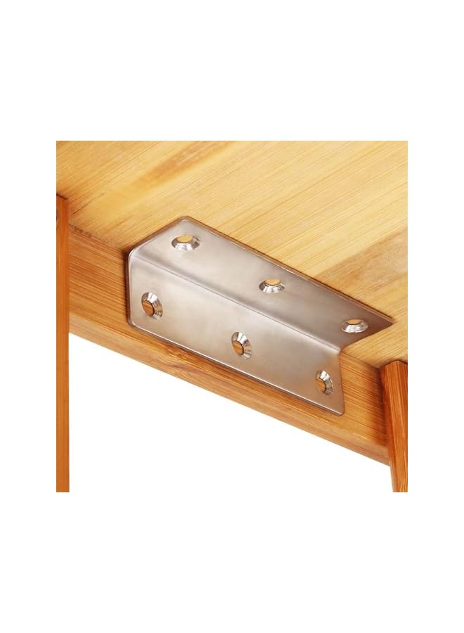promass 4pcs Inside Corner Braces, Stainless Steel Heavy Duty Long L Brackets for Repairing and Reinforcing Wood Shelf Cabinets Furniture 90 Degree Right Angle Support (100mm) - Image 5