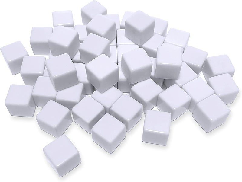NAKIMO 100 PCS Blank White Dice 16MM Acrylic Dice Blank White Cubes with Smoothed Surface Six Sided Dice for Board Games DIY - Image 3
