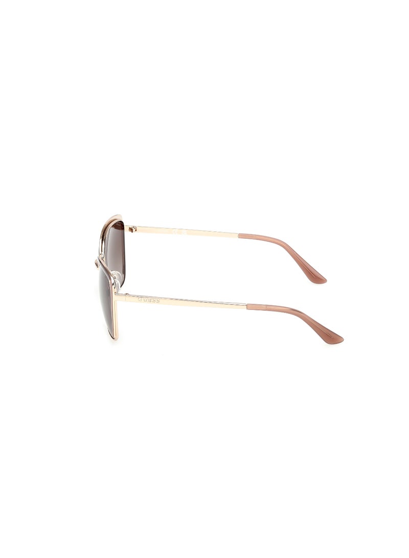 GUESS FULL RIM FEMALE SQUARE GOLD METAL SUNGLASSES - Image 2