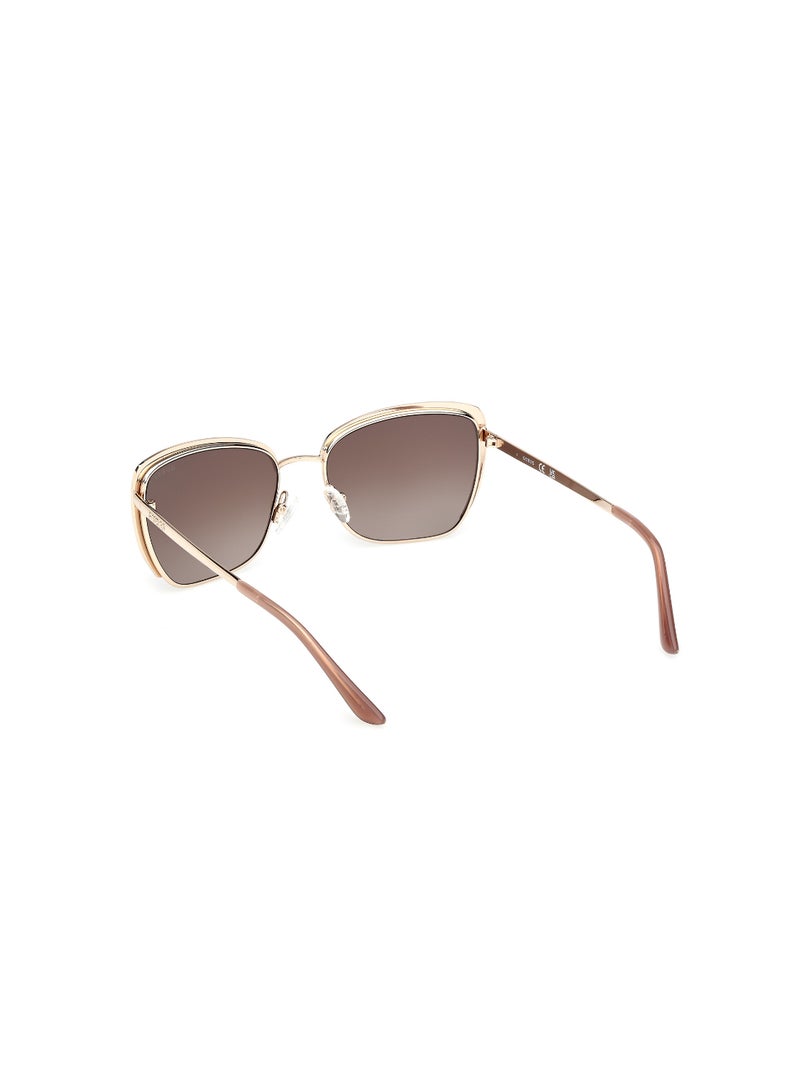 GUESS FULL RIM FEMALE SQUARE GOLD METAL SUNGLASSES - Image 3