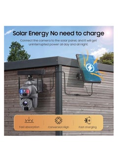 EUROMAX 6MP Dual Lens Solar Security Camera, 4G Cellular Battery Powered, 10W Solar Panel, Motion Detection, Night Vision, Siren.  - Image 3