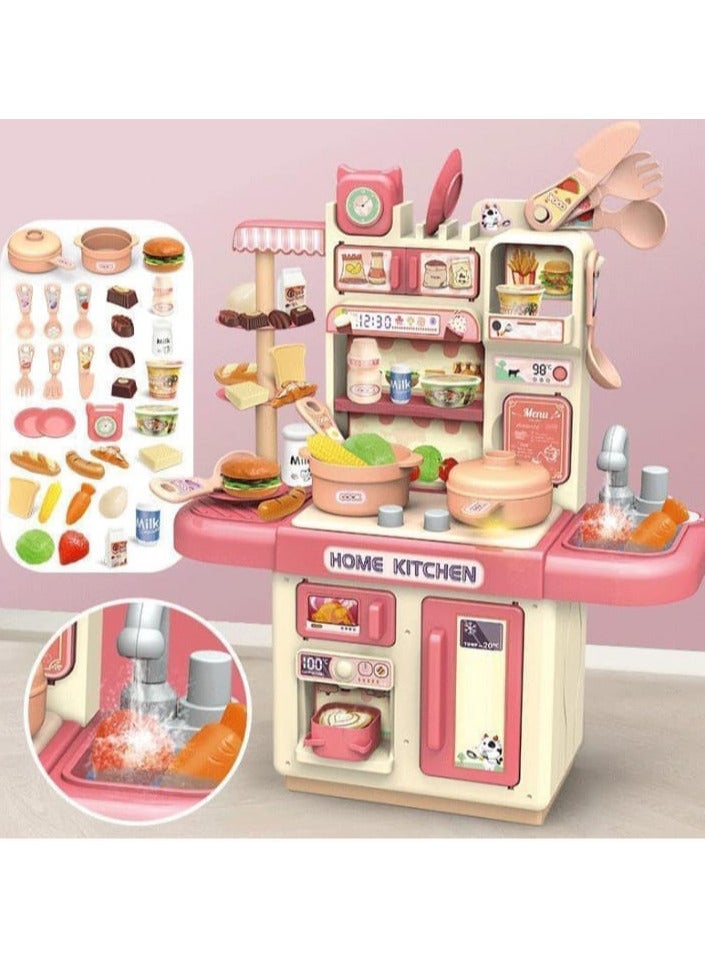 Girls Plastic Kitchen Set Pretend Play Home Kitchen Toy Mini Kitchen Toys Real Cooking Set for Kids