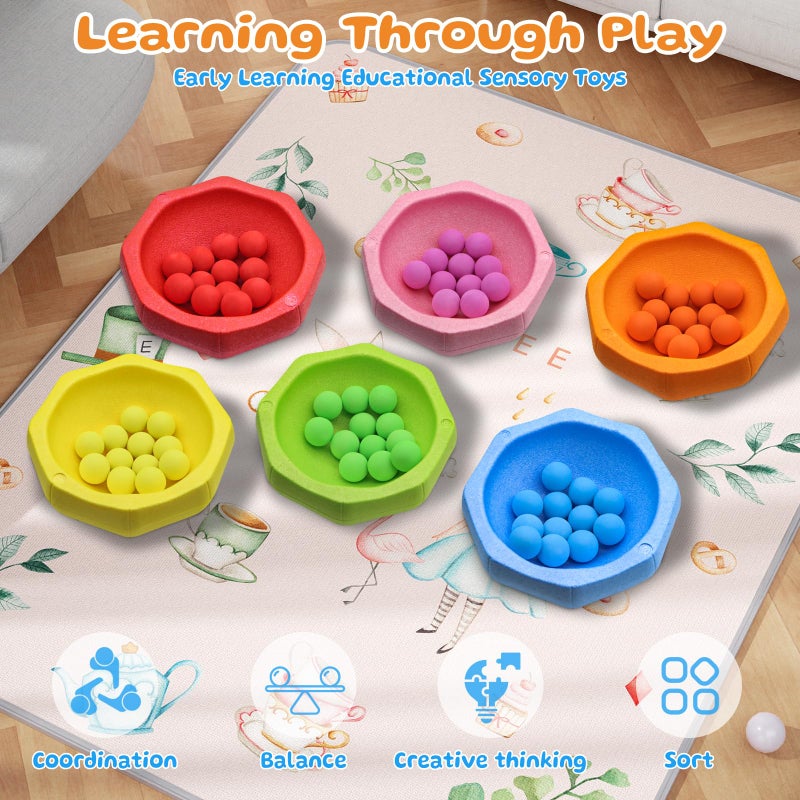 joybond Stepping Stones for Kids â€“ 6 pcs EPP Balance Sensory Kids Stepping Stones for Toddlers 1-3 for Indoor Outdoor Activity Promoting Toddler's Balance and Coordination Skills - Image 2