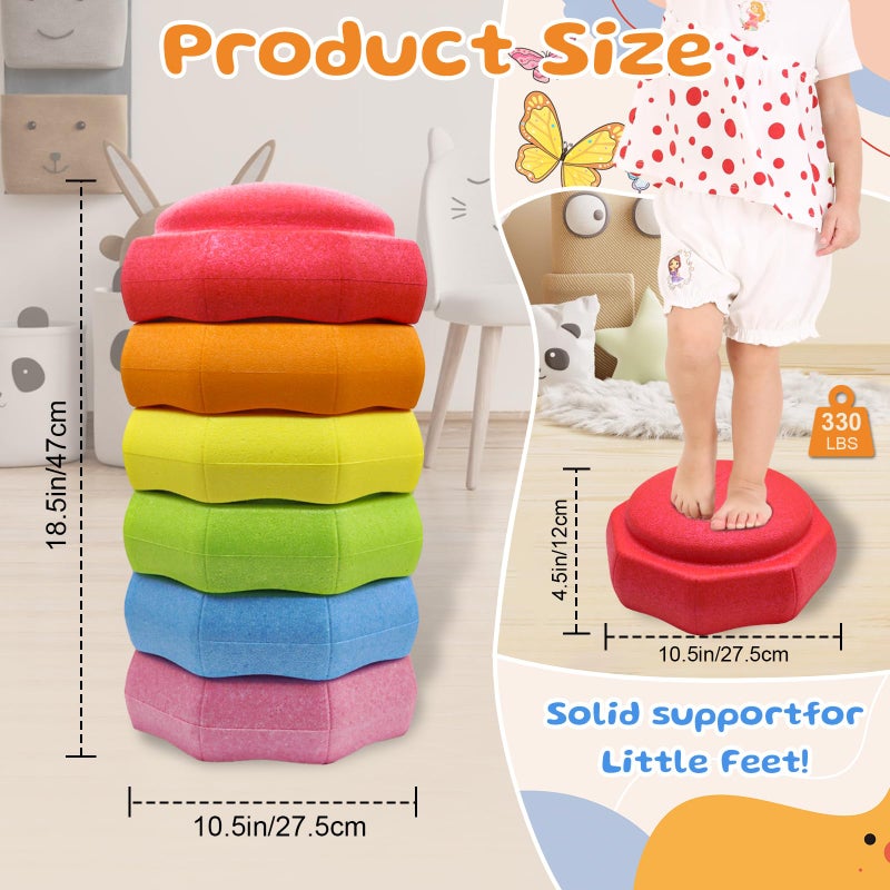 joybond Stepping Stones for Kids â€“ 6 pcs EPP Balance Sensory Kids Stepping Stones for Toddlers 1-3 for Indoor Outdoor Activity Promoting Toddler's Balance and Coordination Skills - Image 5