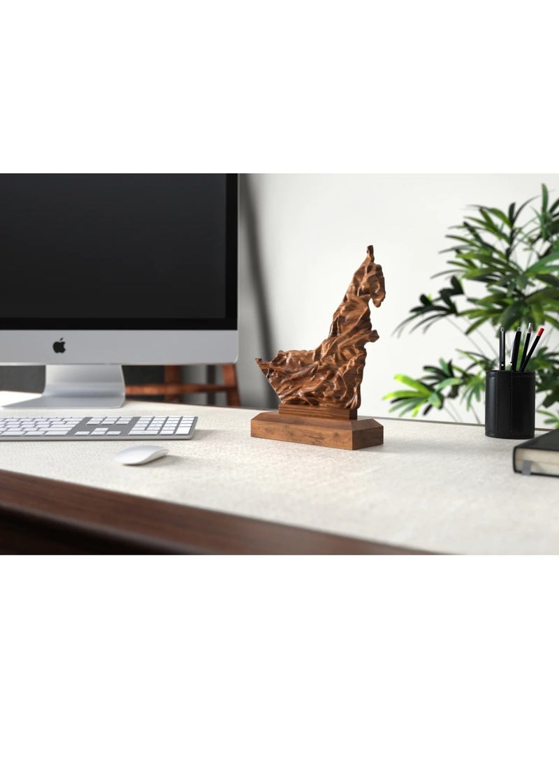 هلالفل طاولة ديكور خشبية بتصميم خريطة الإمارات العربية المتحدة من هلال فول | خشب صلب، حرفية جغرافية دقيقة | تحفة فنية مستوحاة من التراث الإماراتي | ديكور فني للمنزل والمكتب، مناسب لغرفة النوم - Image 4