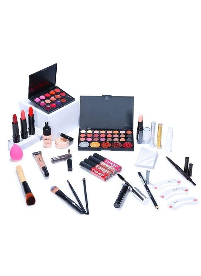 popfeel - Makeup Kit All in One Multi-Purpose Makeup Set Professional Designed for Women Full Kit Makeup Must-Have Starter Kit Suitable for Beginners and Professionals 28 Pcs Set - Image 1