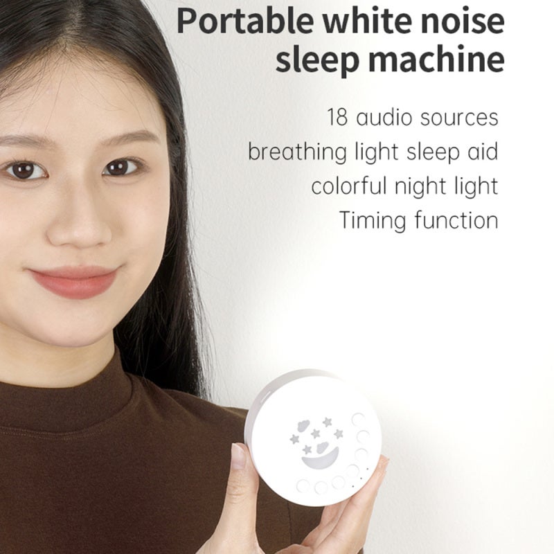 Portable Baby Sleep Machine Desktop White Noise Sound Machine for Baby Sleeping 18 Soothing Sounds 15/30/60min Timer Built-in Colorful Night Light for Baby Kids Adults Sleeping Relaxing Meditation - Image 3
