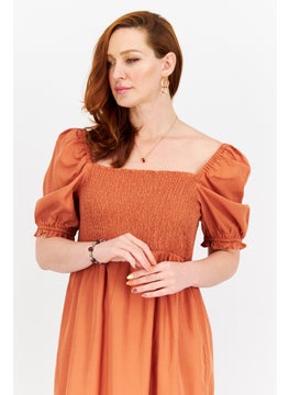 forever new Women Plain Midi Dress, Brown  - Image 4