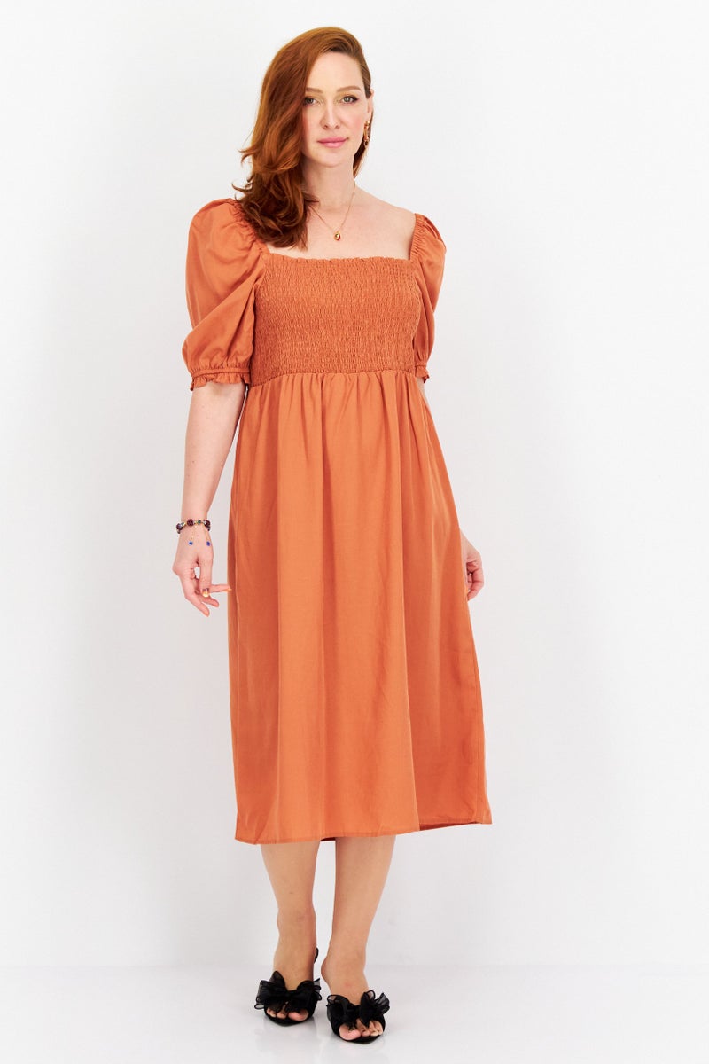 forever new Women Plain Midi Dress, Brown - Image 1
