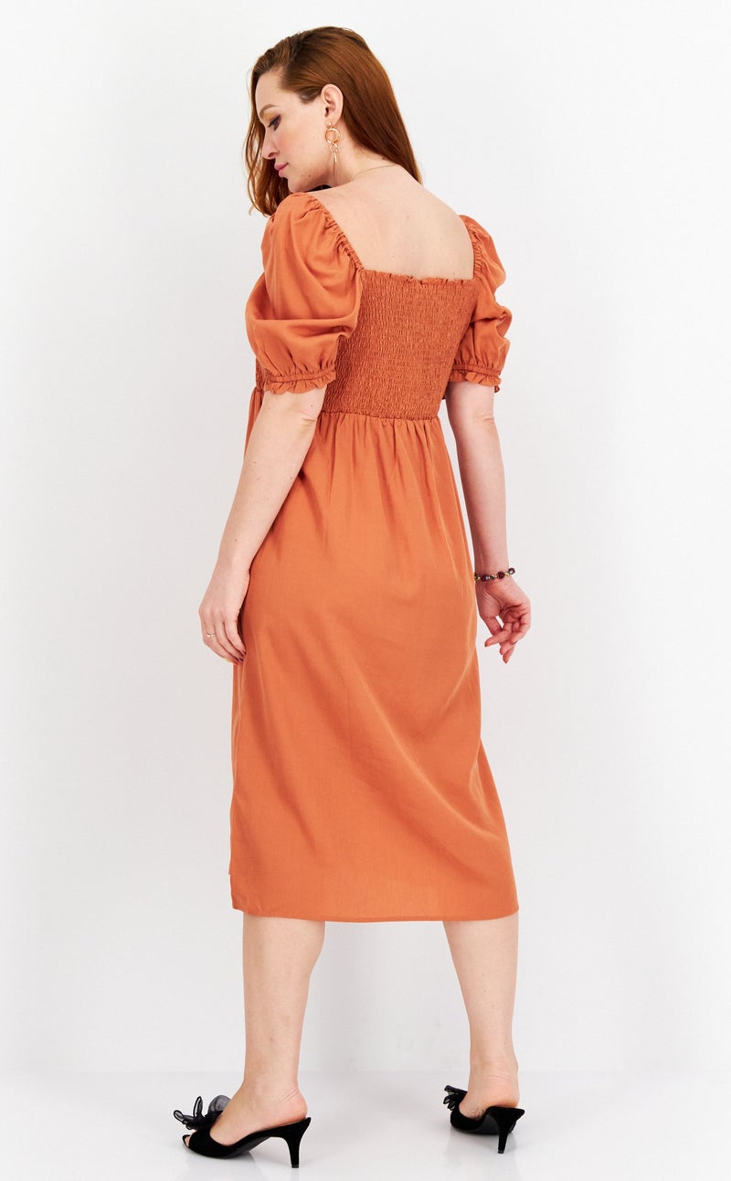 forever new Women Plain Midi Dress, Brown - Image 3