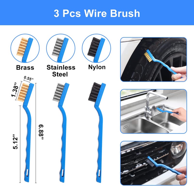 TTRCB 26Pcs Car Detailing Brush Set, Car Detailing Kit, Car Detailing Brushes, Car Cleaning Kit, Car Windshield Cleaning Tool, Professional Car Care kit - Car Wash Brush kit for Interior Exterior Wheels - Image 5