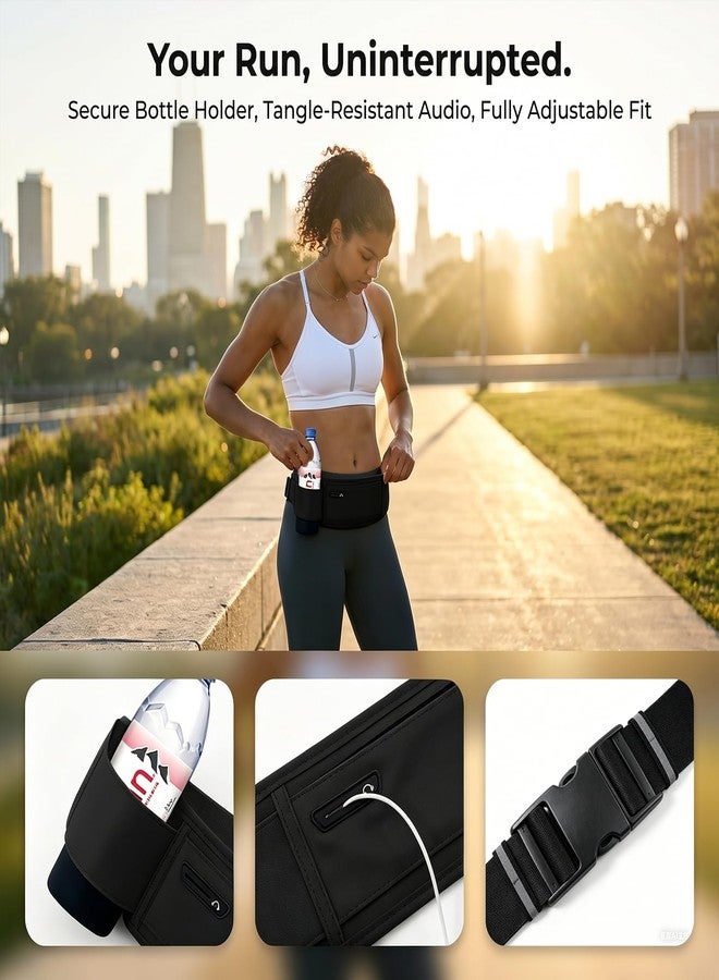 JUCURRI Running Hydration Belt with Water Bottle Holder, Phone Storage, Black - Image 5