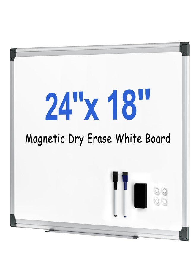 VUSIGN Dry Erase Board, 24 × 18 inches, Magnetic White Board for Wall, Silver Aluminium Frame, White Board Dry Erase for Kids, Students, Office, Kitchen - Image 1