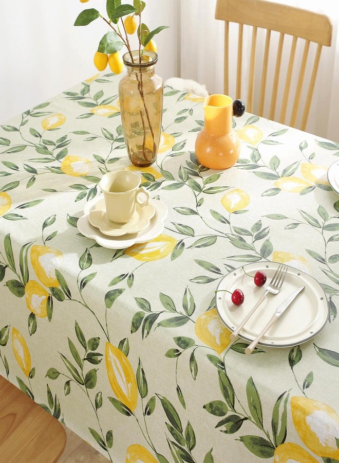 Jeloris Rectangle PVC Waterproof Lemon Tablecloth, Spring Summer Tablecloth Stain-Resistant Wipeable Wrinkle-Free Table Cover for Indoor/Outdoor, Picnic, BBQ, Dining, Party (55x70 inch) - Image 5