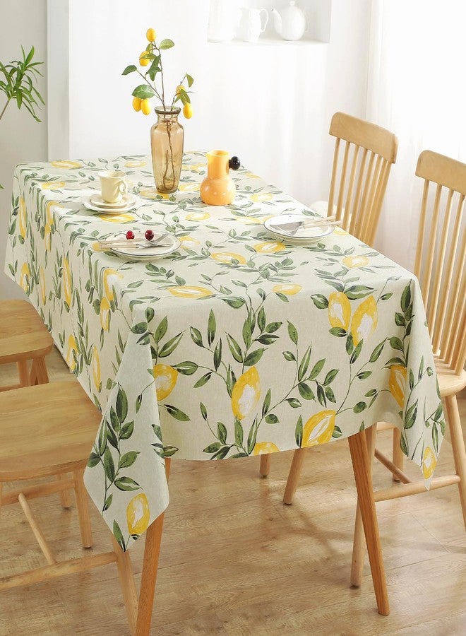 Jeloris Rectangle PVC Waterproof Lemon Tablecloth, Spring Summer Tablecloth Stain-Resistant Wipeable Wrinkle-Free Table Cover for Indoor/Outdoor, Picnic, BBQ, Dining, Party (55x70 inch) - Image 2