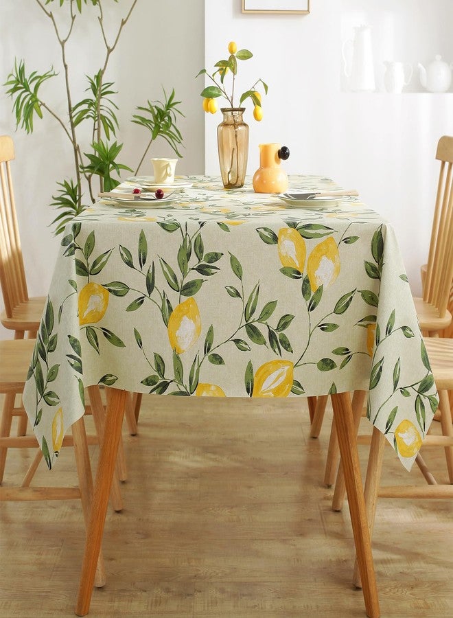 Jeloris Rectangle PVC Waterproof Lemon Tablecloth, Spring Summer Tablecloth Stain-Resistant Wipeable Wrinkle-Free Table Cover for Indoor/Outdoor, Picnic, BBQ, Dining, Party (55x70 inch) - Image 4