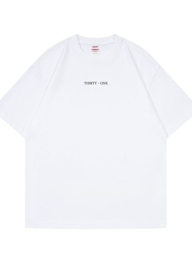 Thirty-One Unisex Plain White Oversized T-shirt only 25 AED  - Image 1