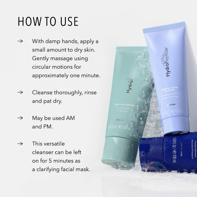 HydroPeptide Purifying Facial Cleanser, Pore-Perfecting Face Wash Absorbs & Balances Natural Oils, 6.76 Ounce - Image 4