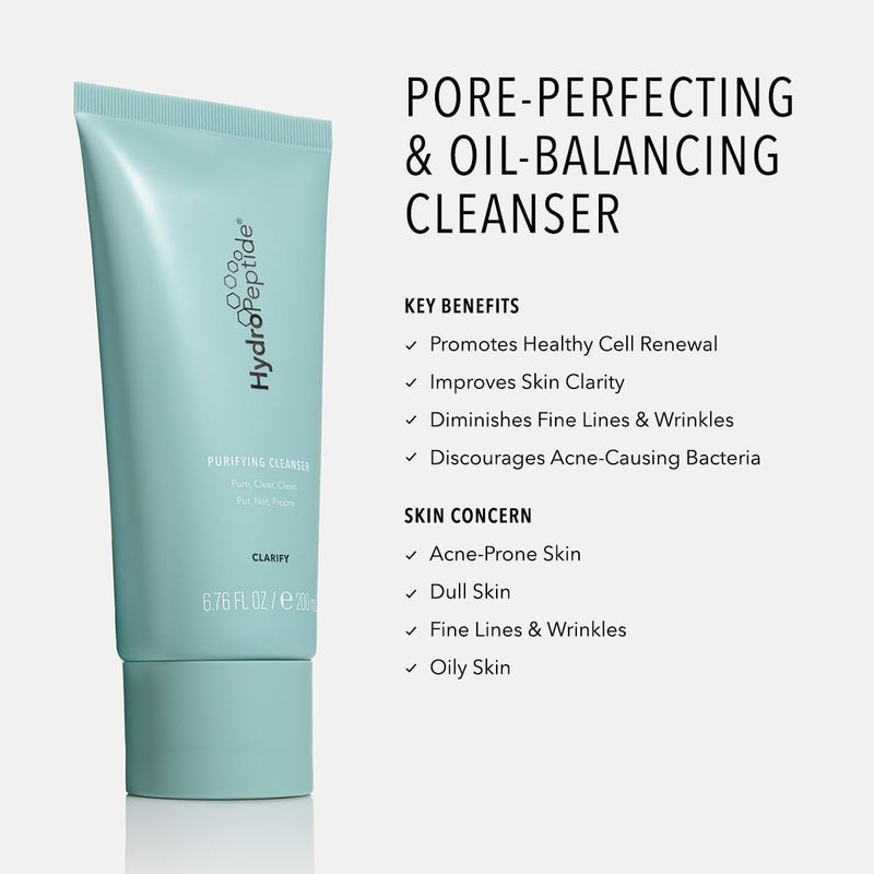 HydroPeptide Purifying Facial Cleanser, Pore-Perfecting Face Wash Absorbs & Balances Natural Oils, 6.76 Ounce - Image 2