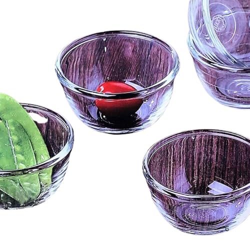 SkyKey Transparent Italian Style Glass Katori Bowl Set | 110ML Elegant Small Glass Bowls for Dessert, Chutney, Dips & Serving | Scratch Resistant | Pack of 6 - Image 1