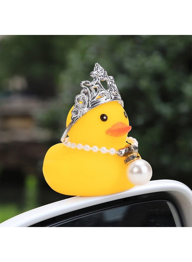 wonuu Car Duck Rubber Duck Car Ornaments Duck Car Dashboard Decorations with Mini Crown and Necklace, C-Male Crown - Image 4