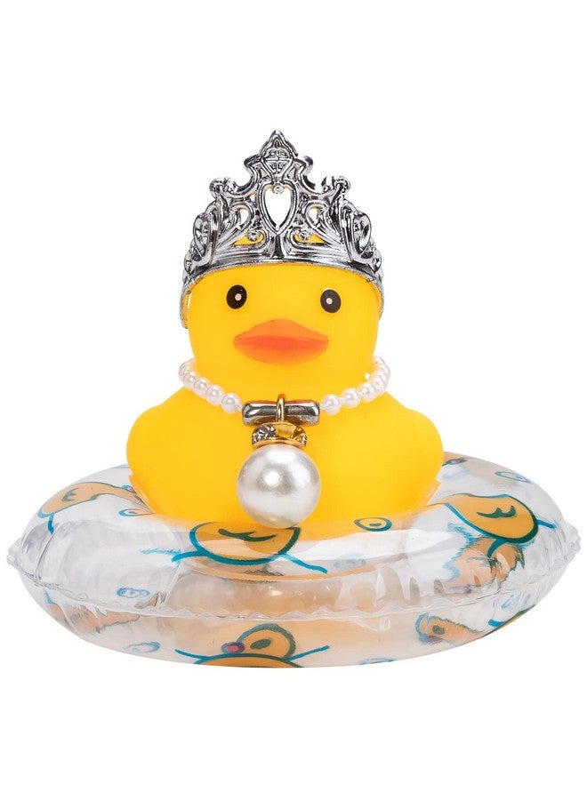 wonuu Car Duck Rubber Duck Car Ornaments Duck Car Dashboard Decorations with Mini Crown and Necklace, C-Male Crown - Image 1