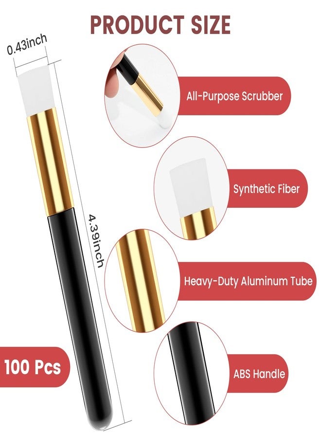 Rimoev 100 Pcs Lash Brush Bulk, Multipurpose Soft Eyelash Cleaning Brush, 4.39 Inch Travel-Size Lash Extension Cleaning Shampoo Brushes for Eyelash Extensions for Mascara, Makeup & Crafts Black - Image 2